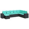 vidaXL 8-dijelni set vrtnih sofa od poliratana s jastucima crni