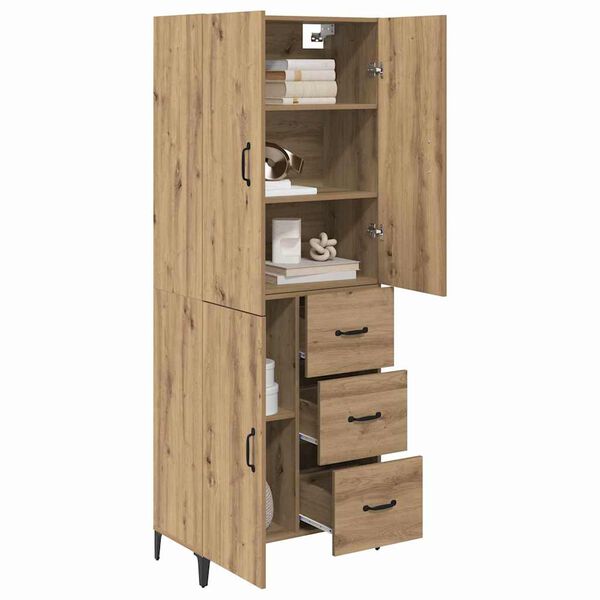 vidaXL Highboard Umjetnički hrast 69,5 x 34 x 180 cm Konstruirano drvo