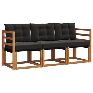 vidaXL Set vanjskih sofa 3 kom. Prirodna i crna