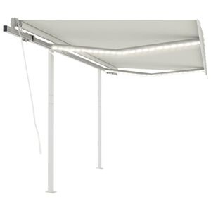 vidaXL Automatska tenda sa senzorom za vjetar LED 3,5 x 2,5 m krem