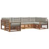 vidaXL Set vanjskih sofa s jastukom 6 pcs Prirodna i svijetlo siva