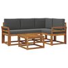 vidaXL Set vanjskih sofa s jastukom 5 pcs Prirodna i antracit