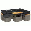 vidaXL 8-dijelni set vrtnih sofa od poliratana s jastucima sivi