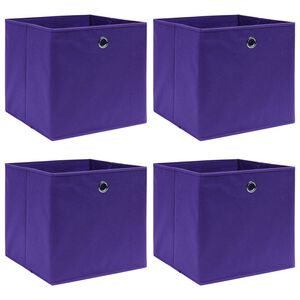 vidaXL Kutije za pohranu 4 kom ljubičaste 32 x 32 x 32 cm od tkanine