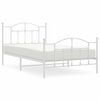 vidaXL Metalni okvir kreveta uzglavlje i podnožje bijeli 100x200 cm
