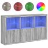 vidaXL Komoda s LED svjetlima boja sivog hrasta 181,5x37x100 cm