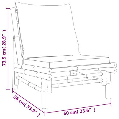 vidaXL Vrtne stolice 2 kom s krem bijelim jastucima od bambusa