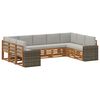 vidaXL Set vanjskih sofa 9 kom. Prirodna i svjetlosiva Poliester