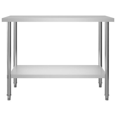 vidaXL Kuhinjski radni stol s policom 120x60x120 cm nehrđajući čelik