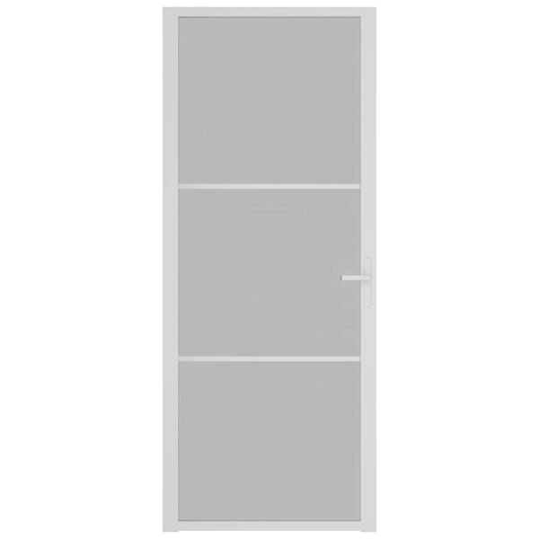 vidaXL Unutarnja vrata 83 x 201,5 cm Bijela od mat stakla i aluminija