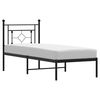 vidaXL Metalni okvir za krevet s uzglavljem crni 80x200 cm
