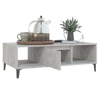 vidaXL Stolić za kavu siva boja betona 103,5 x 60 x 35 cm od iverice