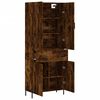 vidaXL Visoka komoda dimljeni hrast 69,5x34x180 cm konstruiranog drva