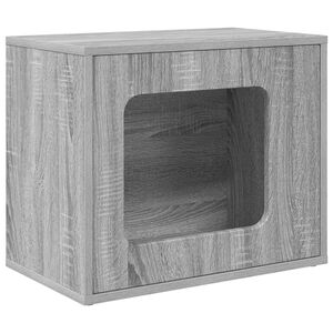 vidaXL Mačja Kuća Siva Sonoma 51 x 30 x 42,5 cm Konstruirano drvo