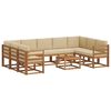 vidaXL Set vanjskih sofa s jastukom 10 pcs Prirodna i bež