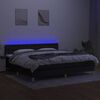 vidaXL Krevet box spring s madracem LED crni 200x200 cm od tkanine