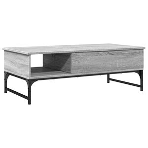 vidaXL Stolić za kavu siva boja hrasta 100x50x35 cm od drva i metala