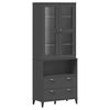 vidaXL Visoka komoda VIKEN antracit siva 80x40x200 cm masivna borovina