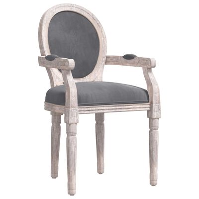 vidaXL Blagovaonska stolica tamnosiva 54 x 56 x 96,5 cm baršunasta