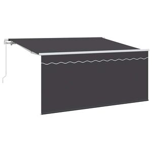 vidaXL Skrovita tenda Prugasti Antracit 300 x 200 cm tkanina