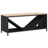 vidaXL Stalak za drva za ogrjev s drvenim vrhom crni 100,5x35,5x40 cm