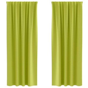 vidaXL Zavjese za blackout s prstenovima 2 pcs Zelena 225 x 140 cm