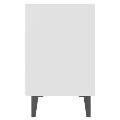 vidaXL Noćni ormarić s metalnim nogama bijeli 40 x 30 x 50 cm
