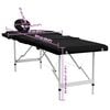 vidaXL Crni sklopivi stol za masažu s 4 zone i aluminijskim okvirom