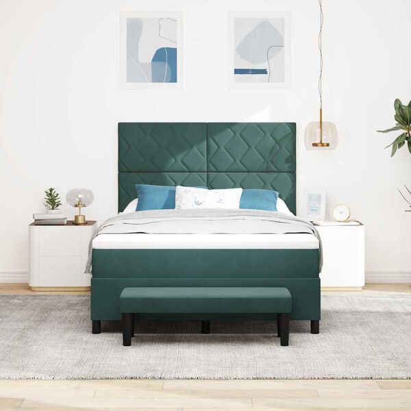 vidaXL Krevet s opruga kutije Tamnozelena 160 x 200 cm Bar&scaron;un