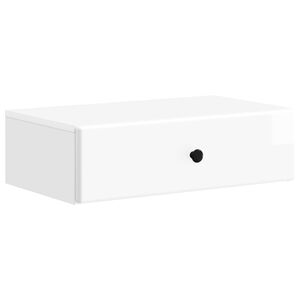vidaXL Stolna montirana na zid Bijela visokog sjaja 59 x 34,5 x 17 cm