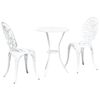 vidaXL Bistro set za vrt 3 kom. Bijelo Aluminij