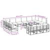 vidaXL Sjedeća garnitura za vrt s jastukom 14 pcs Crna Aluminij