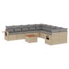 vidaXL 11-dijelni set vrtnih sofa s jastucima bež od poliratana