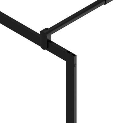 vidaXL Pregrada za tuširanje s prozirnim staklom ESG crna 90 x 195 cm