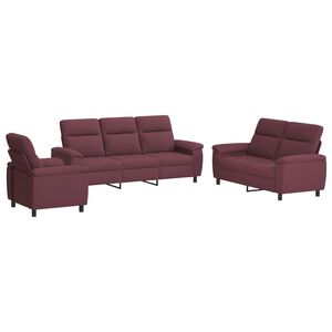 vidaXL Set sofe 3 pcs Ljubičasta Tkanina