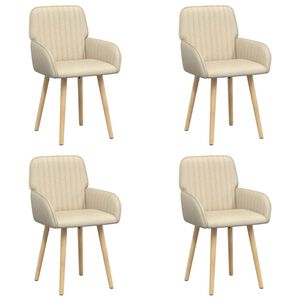 vidaXL Trpezarijske stolice 4 pcs Tkanina Krem 56,5 x 50 x 87,5 cm