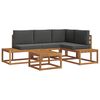 vidaXL 5 kom. Set vanjskih sofa Čvrsto drvo akacije i poliester