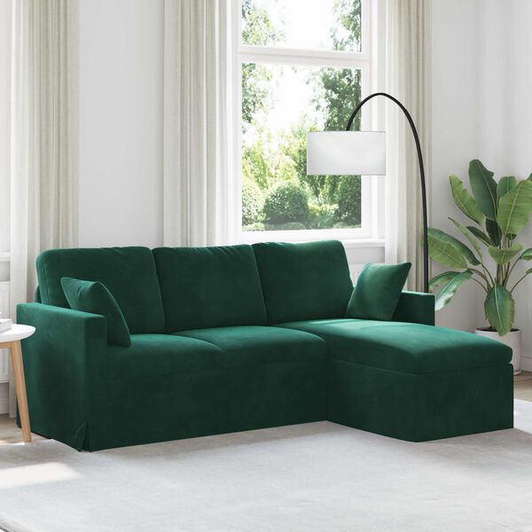 vidaXL Sofa Tamnozelena 198 x 134 x 80 cm Bar&scaron;un