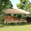vidaXL Sklopivi prigodni &scaron;ator za zabave bež 580x292x315 cm