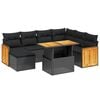 vidaXL 8-dijelni set vrtnih sofa od poliratana s jastucima crni