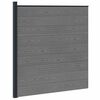 vidaXL Set ograde 175 x 186 cm WPC i aluminij Siva