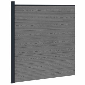 vidaXL Set ograde 175 x 186 cm WPC i aluminij Siva