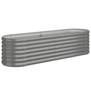 vidaXL Povi&scaron;ena vrtna gredica od pocinčanog čelika 152 x 40 x 36 cm sivi