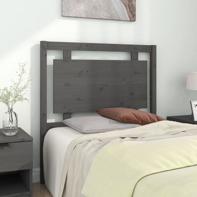 vidaXL Uzglavlje za krevet sivo 95,5 x 4 x 100 cm od masivne borovine