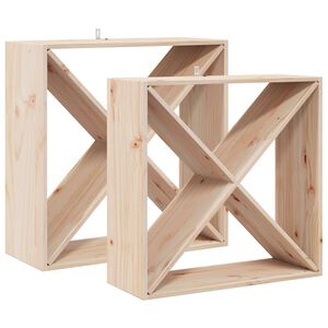 vidaXL Stalak za vino 2 pcs Prirodna 62 x 25 x 62 cm