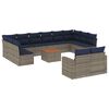 vidaXL 13-dijelni set vrtnih sofa od poliratana s jastucima sivi