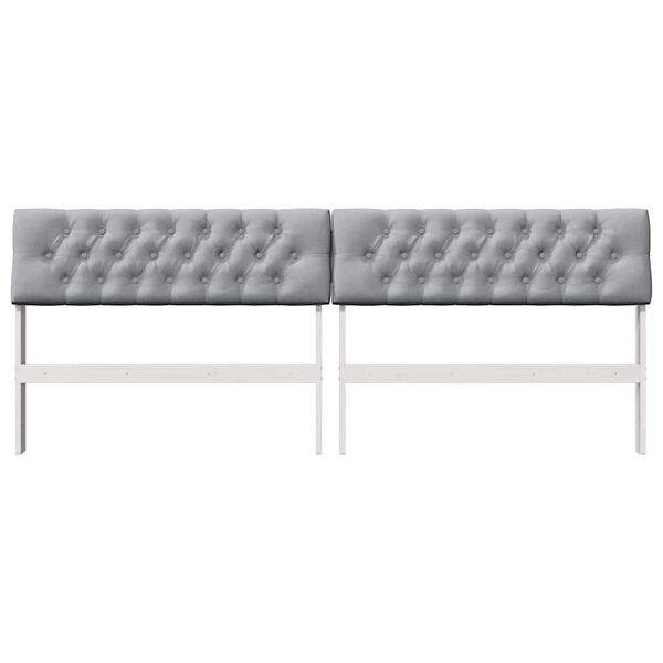 vidaXL Tapecirani uzglavlje Svijetlo siva 200 cm Čvrsto borovo drvo