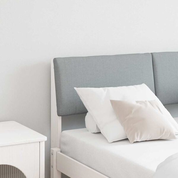 vidaXL Tapecirani uzglavlje Svijetlo siva 120 cm Čvrsto borovo drvo