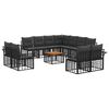 vidaXL Set vanjskih sofa 12 pcs Crna i tamno siva Poliester