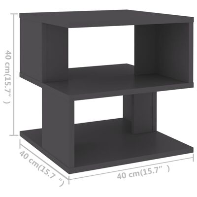vidaXL Bočni stolić sivi 40 x 40 x 40 cm od iverice